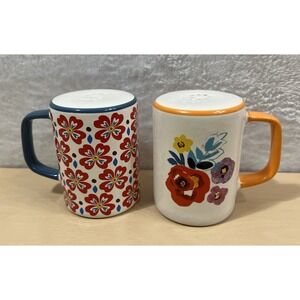 The Pioneer Woman Floral Flea Market Salt & Pepper Shakers With Handles Stoppers